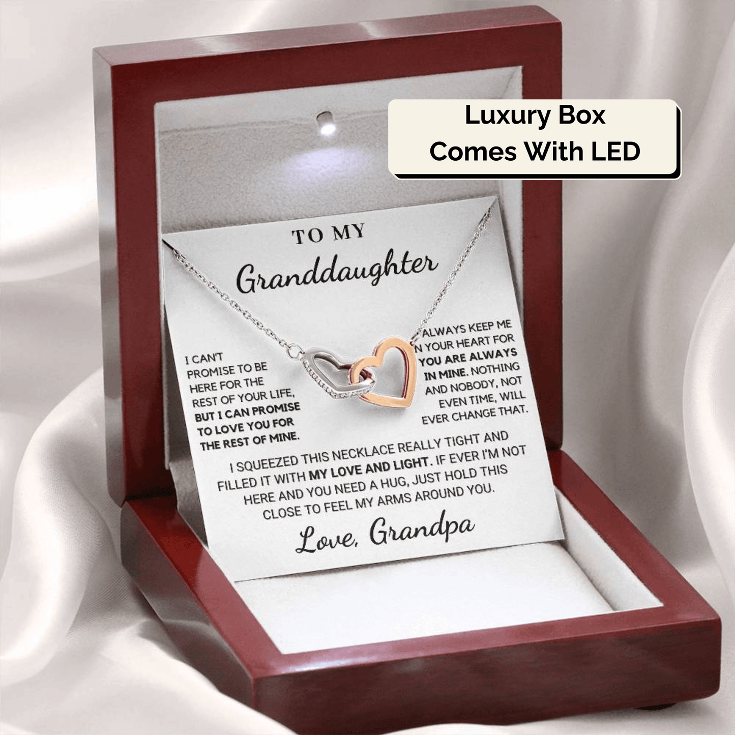 Gift for Granddaughter: I Squeezed This Necklace Really Tight