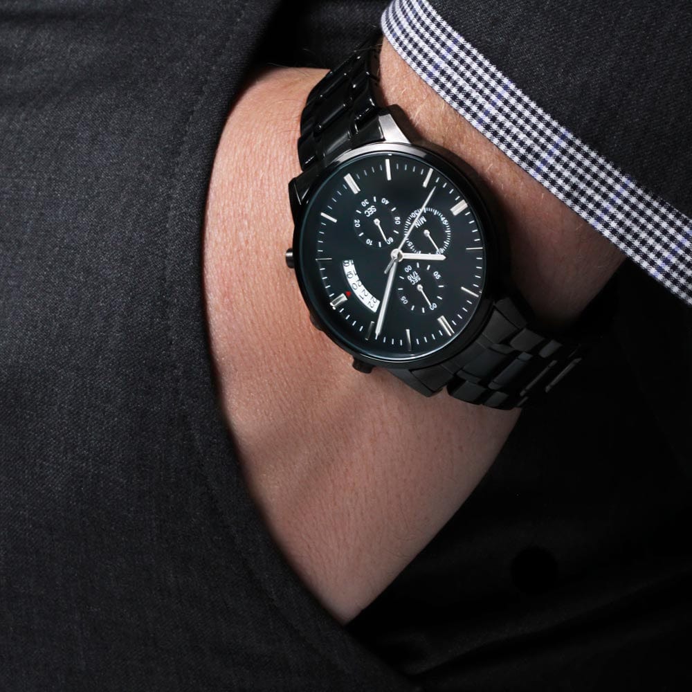 Dad No Matter How Much Time Passes - Black Chronograph Watch