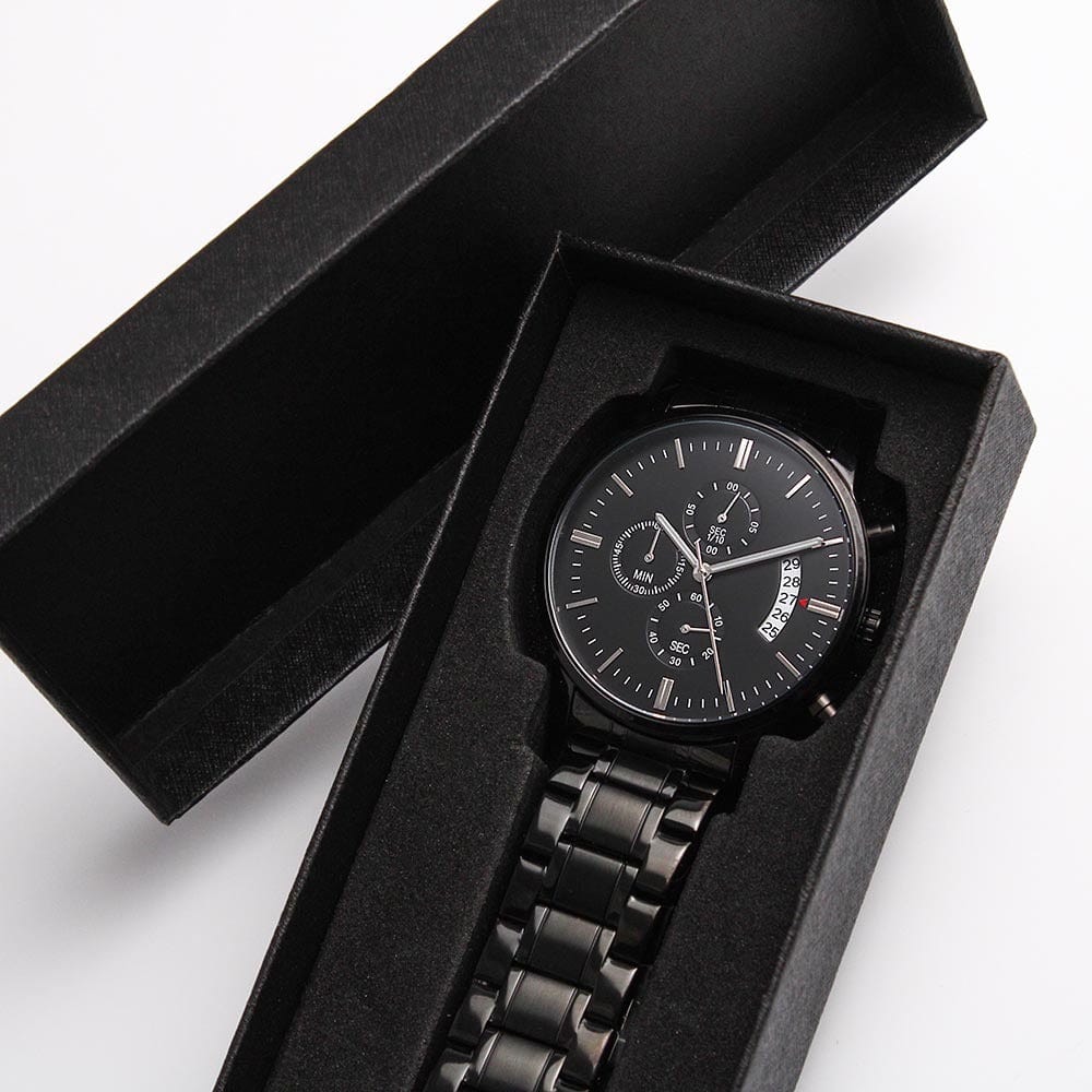 Dad No Matter How Much Time Passes - Black Chronograph Watch