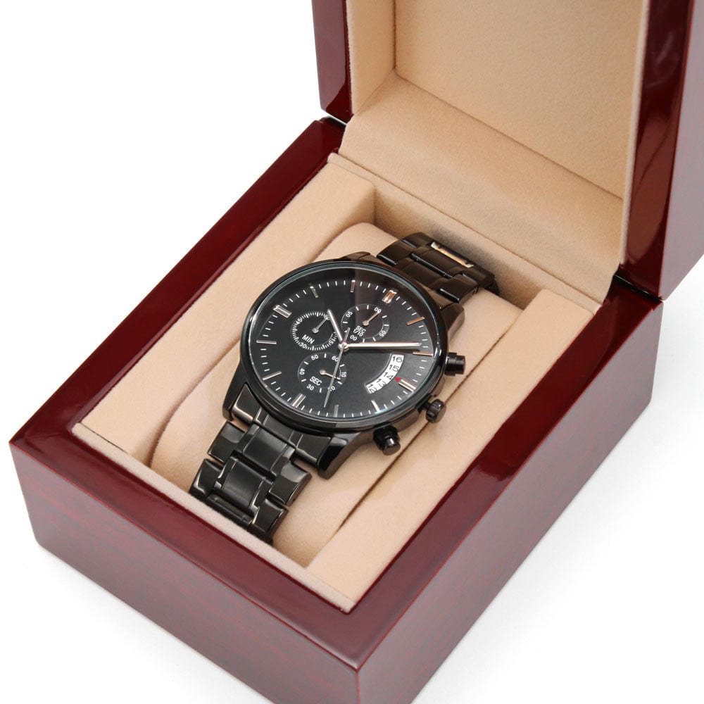 Dad No Matter How Much Time Passes - Black Chronograph Watch